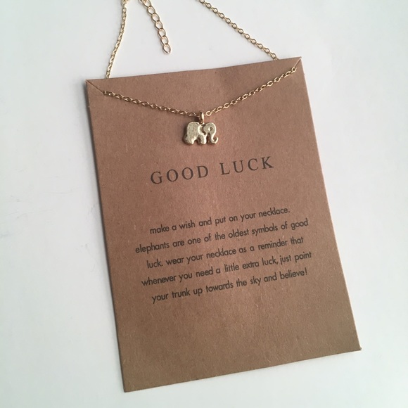 Elephant Good Luck Gold Toned Necklace - Picture 5 of 8